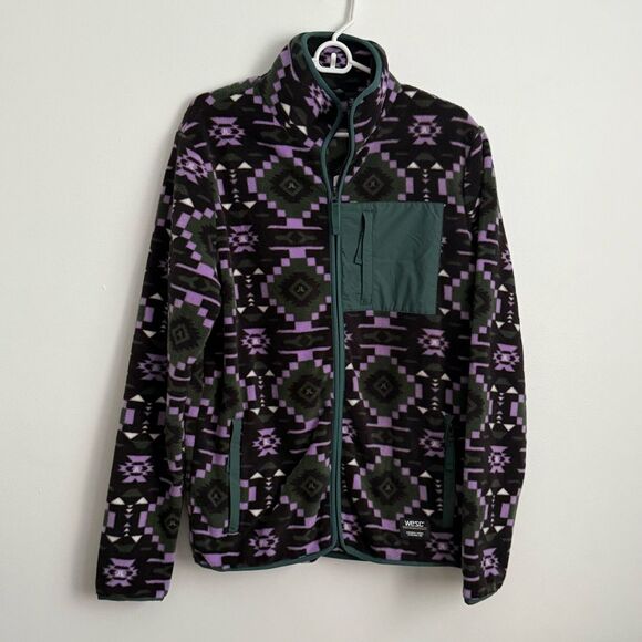 WeSC Moritz Aztec Polar Fleece Blanket Jacket - Picture 1 of 6